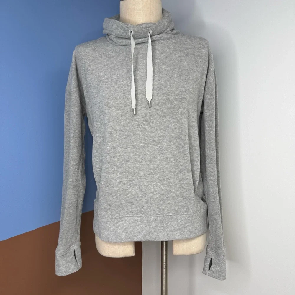 Lululemon Go Forward Pullover Heathered Core Light Grey‎ Fleece Funnel Neck 6